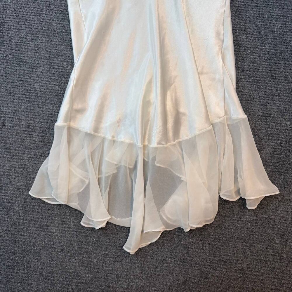 Vintage Victoria’s Secret White Slip Dress Bow Ruffle Sheer Medium - Picture 11 of 16